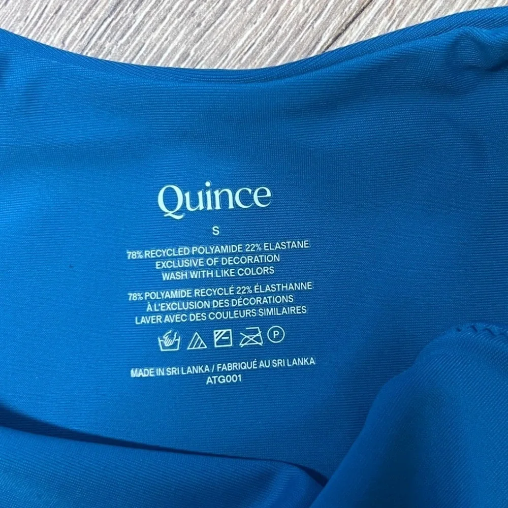 Quince High Leg Bikini Bottom Teal Blue‎ Small NWT
